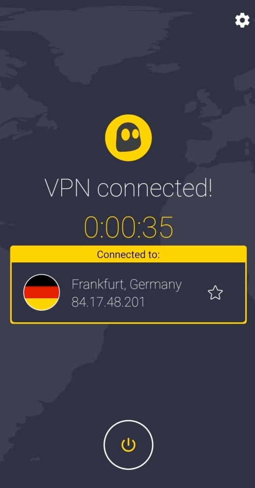 Aplikace CyberGhost pro Android