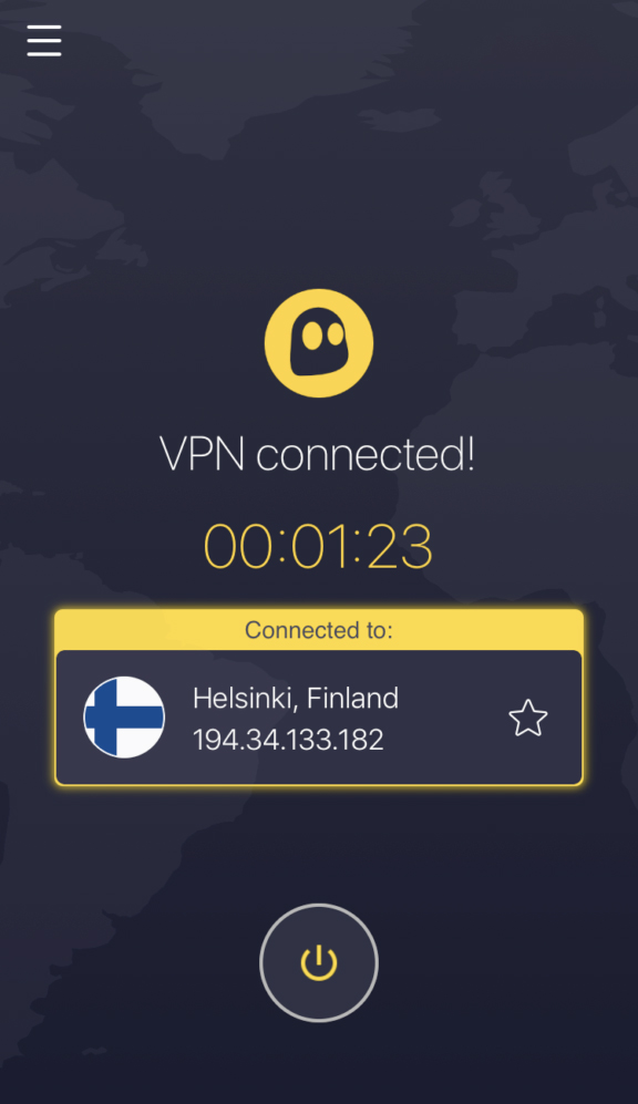 Aplikace CyberGhost pro iOS