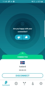 Aplikace Surfshark pro Android