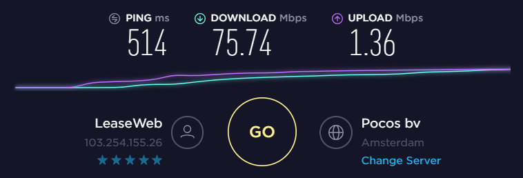 Test rychlosti Astrillu v Singapuru