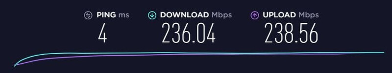 Základní rychlost připojení ExpressVPN