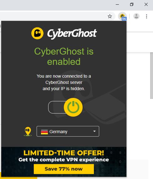 Roz&scaron;&iacute;řen&iacute; CyberGhost pro Chrome