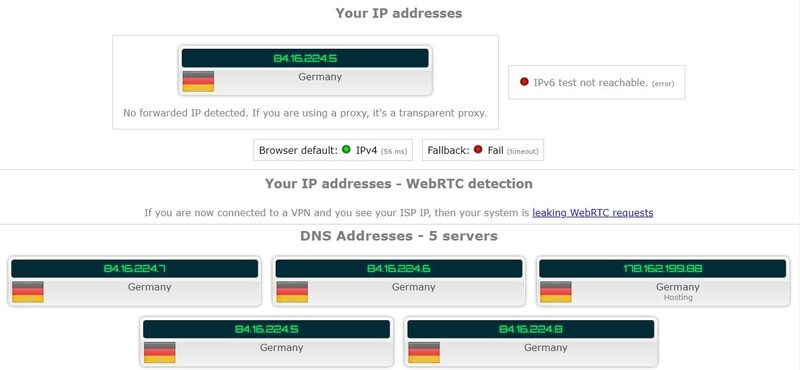 Testy úniku informací ExpressVPN DNS IP WebRTC