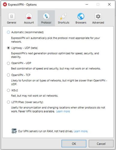 Protokoly ExpressVPN