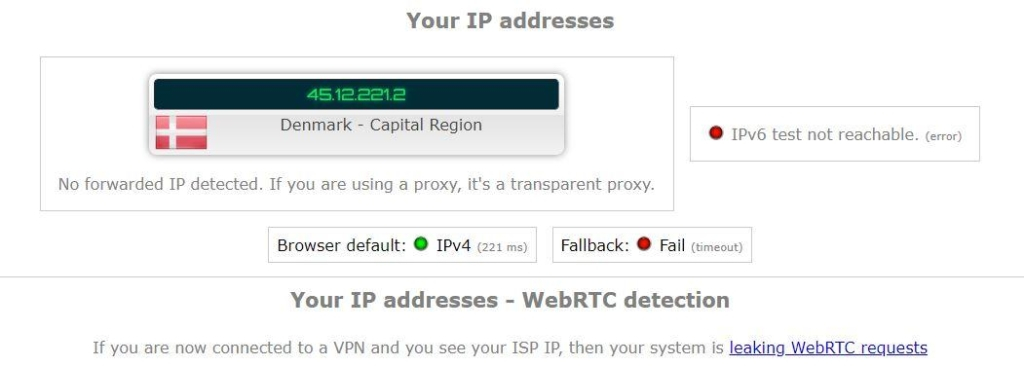 test úniku informací ip adresy