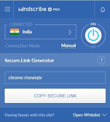 Volba serveru Windscribe